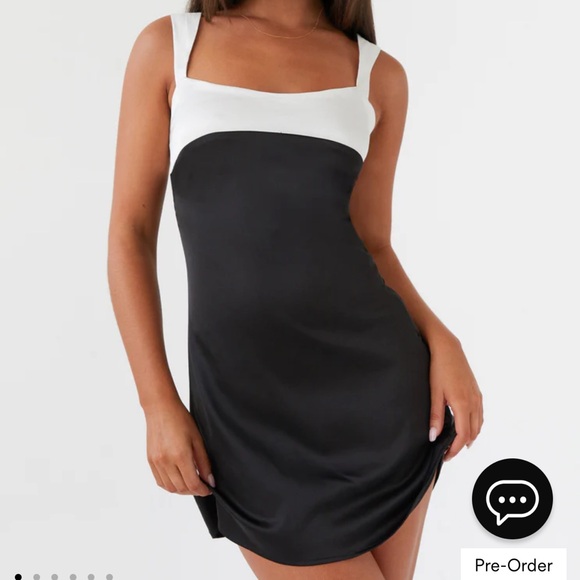 Peppermayo Exclusive - Odette Satin Mini Dress - Onyx - US 4 - Picture 1 of 8